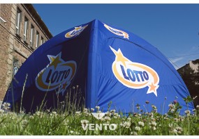 Namiot gazoszczelny linii VENTO z brandingiem Lotto